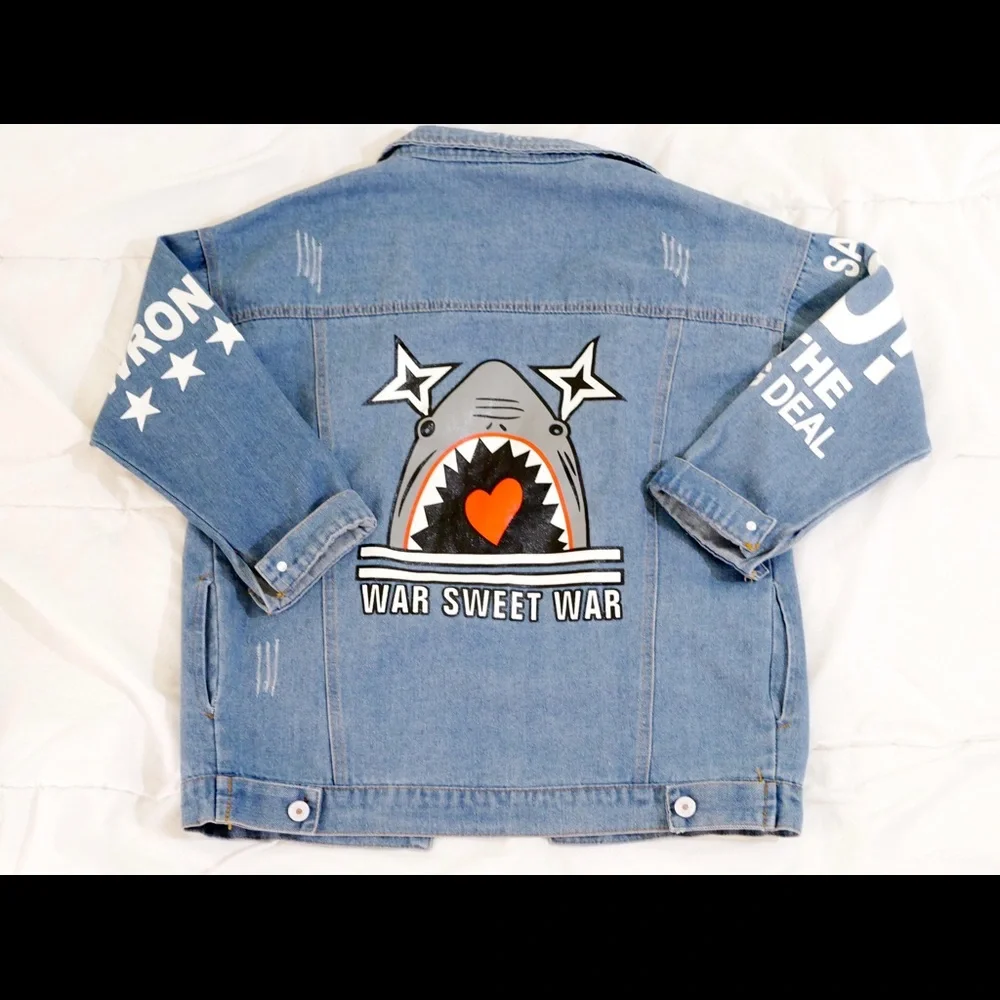 Denim Jacket w-Custom Graphics - Picture 1 of 4